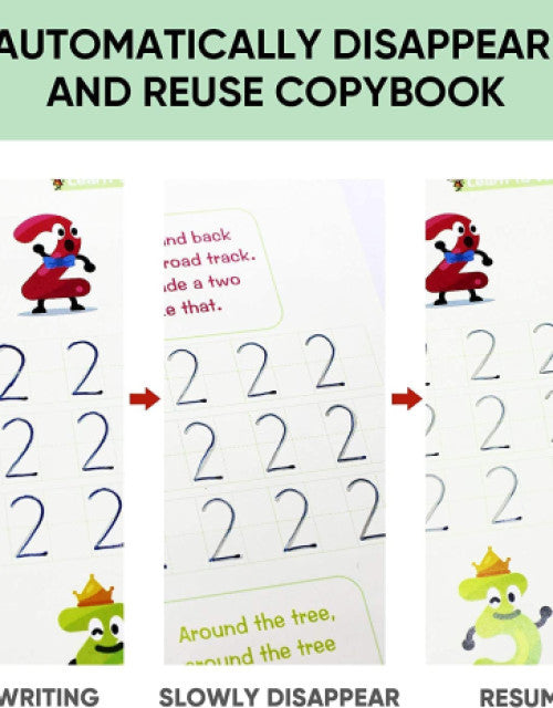 Magic Book for Kids, Sink Magic Practice CopyBook, (4 Books+10 Refills+1 Pen+1 Grip) ( Pack Of 1 )